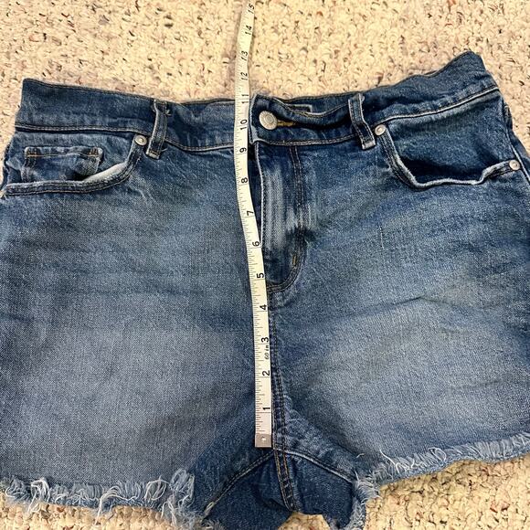 LOFT Womens 8 Denim Jean Shorts Cutoff Frayed Blue Summer Spring Medium Wash cut - Picture 3 of 9